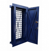 Дверь металлическая с решеткой в КХО RS-326 - Изображение