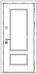 Металлическая дверь с фрезеровкой в коттедж RS-117 - Изображение